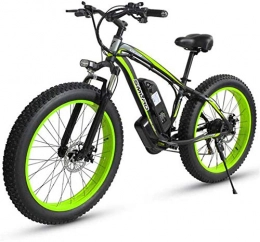 RDJM Bike RDJM Ebikes Electric Mountain Bike, 500W Motor, 26X4 Inch Fat Tire Ebike, 48V 15AH Battery 27-Speed Adults Bicycle - for All Terrain (Color : Green)
