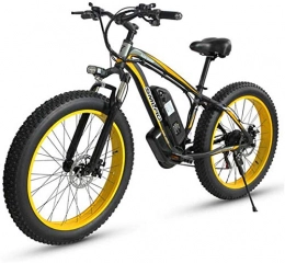 RDJM Bike RDJM Ebikes Electric Mountain Bike, 500W Motor, 26X4 Inch Fat Tire Ebike, 48V 15AH Battery 27-Speed Adults Bicycle - for All Terrain (Color : Yellow)