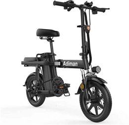 RDJM Bike RDJM Ebikes Fast Electric Bikes for Adults 14 inch 48V 8Ah Lithium Battery Electric Bicycle Light Driving Adult Battery Detachable Aluminum Alloy Commuter E-Bike (Color : Black)