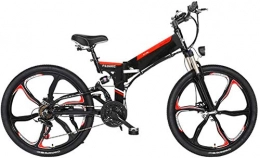RDJM Electric Bike RDJM Ebikes, Folding Electric Mountain Bike, 26'' Electric Bike E-Bike 21 Speed Gear And Three Working Modes. with Removable 48V 10 / 12.8AH Lithium-Ion Battery 350W Motor (Color : Black, Size : 10AH)