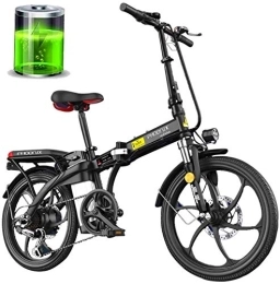 RDJM Bike RDJM Electric Bike, 48V Folding Electric Bike 250W 20'' Electric Bicycle with Removable 8Ah / 12Ah Lithium-Ion Battery - Seat Handlebar Height Can Be Adjusted (Color : Black, Size : 12Ah)