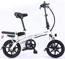RDJM Bike RDJM Electric Bike, Electric Bicycle Carbon Steel Folding Lithium Battery Car Adult Double Electric Bicycle Self-Driving Takeaway, White, 32A