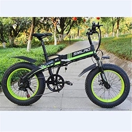 RDJM Bike RDJM Electric Bike, Electric Bicycle Foldable Lithium Battery Assisted Bicycle Snow Beach Mountain Bike Double Disc Brake Fitness Commuting, Green, 48V