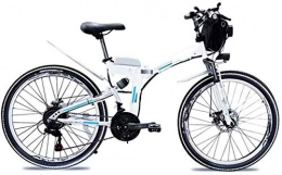 RDJM Electric Bike RDJM Electric Bike, Folding Electric Mountain Bike, 350W / 500W 8-15AH 26 inch Fashion Urban Electric Bike Portable Disc Brake Suitable for Men Women City Commuting (Color : White, Size : 48V10AH500W)