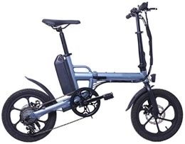 RDJM Bike RDJM Electric Bike, Mini Folding Electric Bicycle, Electric Bike for Adults with 36V 13AH Lithium Battery Boosts Electric Bicycles 6-Speed Shift Double Disc Brake (Color : Grey)