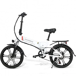 Samebike Bike SAMEBIKE 20LVXD30-II 250W Motor 25km / h 12.5AH 20 Inch Folding Electric Bike Electric Mountain Bike 250W Power Motor Folding Electric Bike for Adults (White)