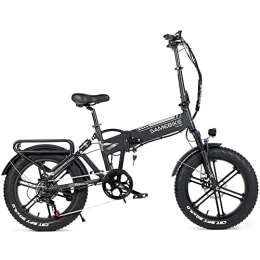 Samebike  SAMEBIKE Electric Bicycle 20" Fat Tires Adults and Teens Folding Mountain Bike Ebike 48V / 10.4Ah Shimano 7 Speed (Black)