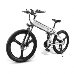 Samebike Electric Bike SAMEBIKE Electric Mountain Bike 26 Inch Wheel Folding Ebike 350W 48V 10AH Electric Mountain Bike for Adults (White)