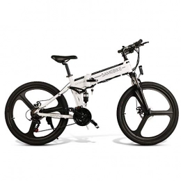 Generic Bike Samebike LO26 Magnesium Alloy rim Electric Bike 26"Aluminum alloy suspension mountain frame(Bright White)