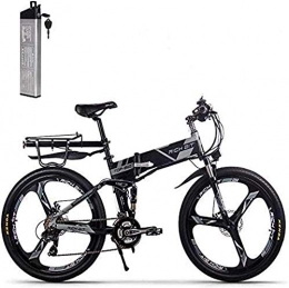 SUFUL Bike SUFUL RICH BIT TOP-860 Electric Folding Bike 26inch 36V 250W 12.8Ah Full Suspension City Bike Electric Foldable Mountain Bicycle (black gray)