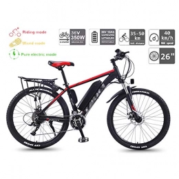 TANCEQI Electric Bike TANCEQI 26'' Electric Bikes for Adult Magnesium Alloy Bikes Bicycles All Terrain Mens Mountain Bike 36V 350W Electric Bicycle 30 Speed Gear And Three Working Modes for Outdoor Cycling, Red