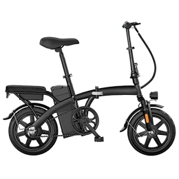 TGHY Electric Bike TGHY Folding Electric Bike 14" City Commuter E-bike for Adults 250W Brushless Motor Removable 48V 10Ah Lithium Battery Disc Brake Pedal Assist LED Headlight Foldable Bicycle, Black