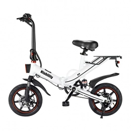 theebikemotor Bike Theebikemotor 14" Wheel 400W 15Ah Folding Electric Bike Bicyc E-Bike 3-drive modes 120kg load-White Colour