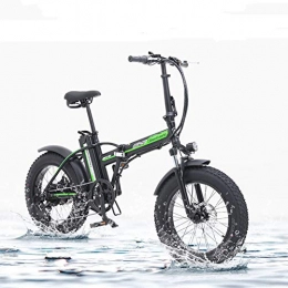 TypeBuilt Bike TypeBuilt Electric Folding Bike Fat Tire 20Inch Electric Bicycle 48V500W Bafang Motor Snow Fat 4.0 Wide Tire 7 Speed Fold Electric Mountain Bike Lithium Battery And Disc Brake, Black