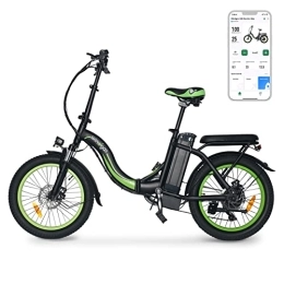 Windgoo Bike windgoo Electric Bike, E-bike mit 20"×3.0" Fat Tire, 7-Speed Electric Bicycle, APP, 36V 12.5Ah Removable Battery Range 60km-70km, Folding E bike for All Terrain & MTB & Beach & Snow