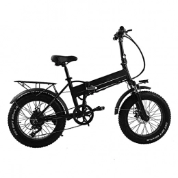 WMLD Bike WMLD Adult Folding Electric Bike, 20 Inch fat tire 500W 48V 12.8AH Mountain Mobility Bicycle Max Speed 40KM / H (Color : Black, Size : 48V 12.8AH)