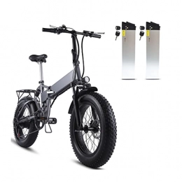 WMLD Bike WMLD Foldable Electric Bike for Adults 20 Inch Fat Tire 48V 500W Motor Outdoor Cycling Mountain Beach Snow Ebike Bicycle for Men (Color : 2 Battery)