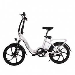 WUS Bike Wu's 20 Inches Folding Electric Bike, Removable Lithium Ion Battery, Disc Brakes, LCD Display, 30KM / H, Driving Range 50-60KM, Aluminum Alloy Body, White