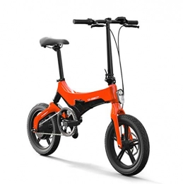 WXJWPZ Bike WXJWPZ Folding Electric Bike 16 Inch Folding Ebike E-bike Electric Bike Bicycle Power Assist Moped Electric Bike 250W, Orange