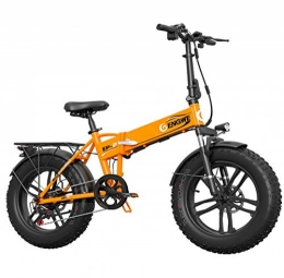 WXJWPZ Bike WXJWPZ Folding Electric Bike 20 * 4.0inch Aluminum Foldable Electric Bicycle 48V10A 500W 40KM / H 6Speed Powerful Fat Tire Bike Mountain Snow Ebike, Yellow