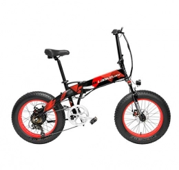 WXJWPZ Electric Bike WXJWPZ Folding Electric Bike 20 Inch Folding Mountain Bike 500W 48V 14.5Ah Lithium Battery Bike Electric Bike, Red