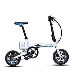 WXJWPZ Bike WXJWPZ Folding Electric Bike 36V250W 12inch 5.2AH Ebike 25KM / h Electric Bicycle, White