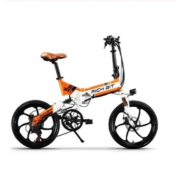 WXJWPZ Bike WXJWPZ Folding Electric Bike 48V 8Ah Hidden Battery Folding Electric Bike 7 Speed Integrated Rim Electric Bicycle, Orange