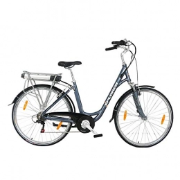 Xplorer Bike Xplorer Silver Line Lady, 28 inch Electric Bicycle, E-Bike with Motor BAFANG 250W, Battery 36V 13AH, 18 inch Alloy Frame, Gear Shift SHIMANO TOURNEY 6 Spd