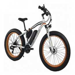 XXZ Bike XXZ Electric Mountain Bike, 36V 350W 26Inch Fat Tire Ebike 21 Speeds Beach Cruiser Mens Sports Suspension Fork Mountain Bike Hydraulic Disc Brakes City Bike, White