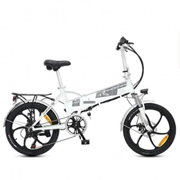 YUNYIHUI Bike YUNYIHUI Electric folding bicycle city male / female bicycle road bike, 48V10.4ah detachable battery, Disc Brakes Commuter electric car, White five knife wheel-48V10.4ah