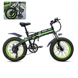 YXYBABA Bike YXYBABA 48V14AH 350W Electric Bike 20 '' 4.0 Fat Tire Ebike SHIMANO 7 Speed Snow MTB Folding Electric Bike for Adult Female / Male Premium Full Suspension, Green