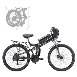 YZT QUEEN Electric Bike YZT QUEEN Electric Bikes Electric Mountain Bike, Adult 26-Inch Dual Battery Folding Electric Bicycle Aluminum Alloy Spoke Wheel, Detachable 48V 20AH Lithium Battery 21-Speed Gear, Black, 500W 48V 20AH