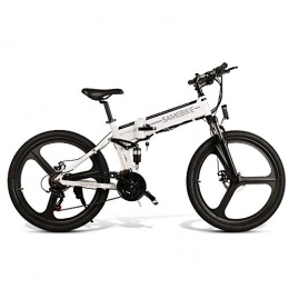 zawq Bike zawq 26"Folding Ebike Outdoor Cycling For Men&women Electric Mountain Bike 48v10ah Removeable Battery Magnesium Alloy Rim Commuting Ebike 500W Motor-WHITE