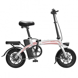 ZBB Electric Bike ZBB Folding Electric Bike - Portable and Easy to Store Lithium-Ion Battery and Silent Motor E-Bike Thumb Throttle with LCD Speed Display Max Speed 35 km / h Disc Brakes, White, 30to60KM