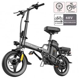 ZJGZDCP Bike ZJGZDCP 14 Inch Adult Electric Bike 46V 350W Motor Foldable Bicycle E-bikes Mobile Lithium Battery Disc Brake With LED Display - Endurance 60km (Color : Black, Size : Endurance 60km)