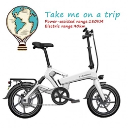 ZJGZDCP Bike ZJGZDCP Lightweight hybrid e-bike City Sports Outdoor Cycling Commuting folding adults male woman female juvenile young person Removable Large Capacity Lithium-ion battery (Color : White)