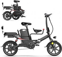 ZJZ Electric Bike ZJZ 14" Folding Electric Bike for Adults, 400W Electric Bicycle, Commute bike, Removable Lithium Battery 48V, Black, 8AH