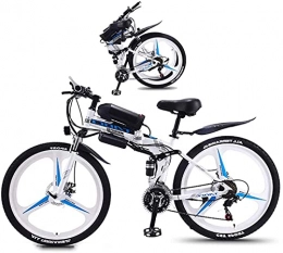 ZJZ Electric Bike ZJZ Bikes, Folding Electric Mountain Bike 26 Inch Fat Tire bike 350W Motor, Full Suspension And 21 Speed Gears with LCD Backlight 3 Riding Modes for Adult And Teens