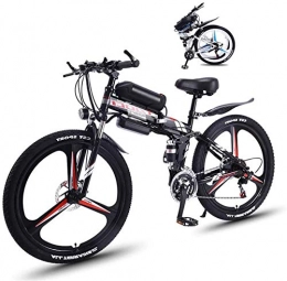 ZJZ Bike ZJZ Fat Tire Folding Electric Bike for Adults with 26" Super Lightweight Magnesium Alloy Integrated Wheel Electric Bicycle Full Suspension And 21 Speed Gears, LED Bike Light