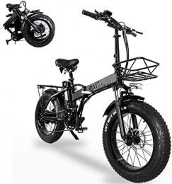 ZJZ Bike ZJZ Folding Electric Bikes for Adults 20 In with 48V Removable Large Capacity 15Ah Lithium-Ion Battery Mountain E-Bike with Electronic Instrument and Detachable Basket Bicycle for Unisex