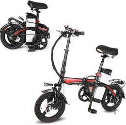 ZJZ Bike ZJZ Lightweight Folding Bike, Pedals&Power Assist Electric Bike, 14 Inch Tire Electric Bicycle with 360W Motor 14AH Removable Lithium Battery, bike for Adults