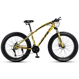  Fat Tyre Bike 24 / 26 Inch Thick Wheel Mountain Bike, 7 / 21 / 24 / 27 / 30 Speed Adult Fat Tire Mountain Trail Bike, Mens Adults Mountain Bicycle, High-Carbon Steel Frame Dual Suspension Dual Disc Brake