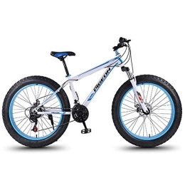 DJYD Bike 24 Speed Mountain Bikes, 27.5 Inch Fat Tire Mountain Trail Bike, High-carbon Steel Frame, Men's Womens All Terrain Mountain Bike with Dual Disc Brake, White FDWFN