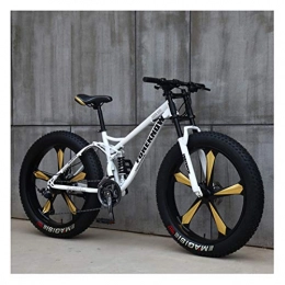 ZYLEDW Fat Tyre Bike 26 Inch Mens Fat Tire Mountain Bike, 7 / 21 / 24 / 27 / 30 Speeds Beach Snow Bikes, Double Disc Brake Cruiser Bicycle, Lightweight High-Carbon Steel Frame, 4.0 Big Tires Aluminum Alloy Wheels, Six Color