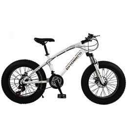 Bananaww Bike 26 Inch Mountain Bike, Fat Tire Bike, Full 30 / 27 / 24 / 21 / 7 Speed Mountain Trail Bike, Dual Disc Brake, High-Carbon Steel Frame, Front Suspension, Urban Commuter City Bicycle