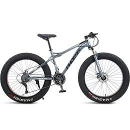  Fat Tyre Bike 26 Inch Wheel Mountain Bike, 7 / 21 / 24 / 27 / 30 Speed Mountain Bike, Dual Disc Brake MTB Bike, Adult Fat Tire Mountain Trail Bike, High-carbon Steel Frame Dual Full Suspension