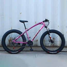 AURALLL Fat Tyre Bike AURALLL Mountain Bikes, Fat Tire Hardtail Mountain Bike, All Terrain Mountain Bike with Front Suspension Adjustable Seat(7-Speed 24" 26 Inch), Purple, 7speed 26 inch