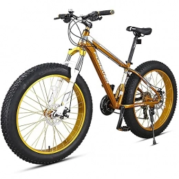 Bananaww Bike Bananaww 26 Inch Mountain Bikes, Adult Fat Tire Mountain Trail Bike, 27 Speed Bicycle, High-carbon Steel Frame Dual Full Suspension Dual Disc Brake, Thick Wheel Mountain Road Bike