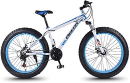 baozge Bike baozge 24 Speed Mountain Bikes 27 5 Inch Fat Tire Mountain Trail Bike High-carbon Steel Frame Men s Womens All Terrain Mountain Bike with Dual Disc Brake White