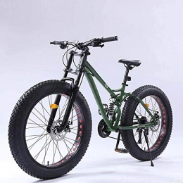 baozge Bike baozge Adult Mens Fat Tire Mountain Bike Variable Speed Snow Beach Bikes Double Disc Brake Cruiser Bicycle Off-Road Travel Bicycles 26 inch Wheels Orange 21 Speed-24 speed_Green